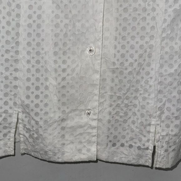 Dressbarn Woman White Polka Dot Blouse 14/16 Cotton & Polyester - Picture 6 of 10